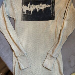 Men's Beige Graphic Crewneck Sweater